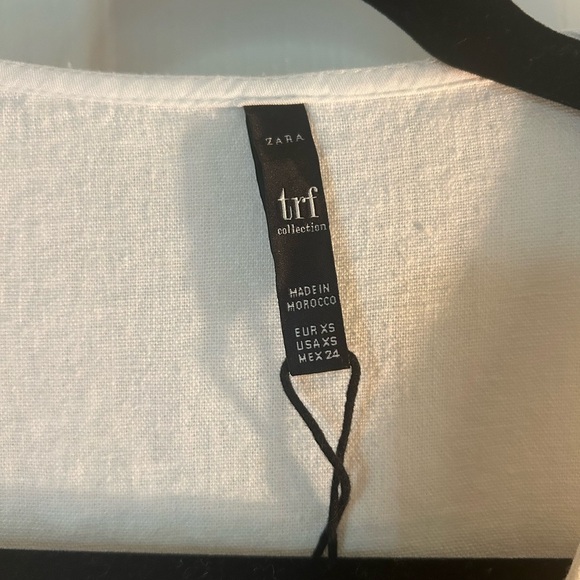 ZARA White Linen Button Down Dress with Pockets // XS - Picture 6 of 9